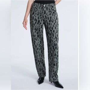 Scoop stretch bull denim Stylish Gray Patterned Women's Trousers